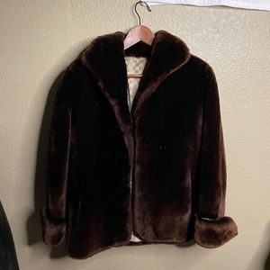 Thrifted Vintage Custom Brown Tailored Fur Coat